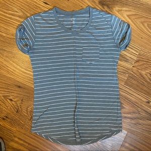 Ana Gray + White Stripe Tee